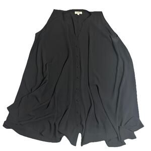 Umgee Dress Solid Black Tank Sleeveless Size Small